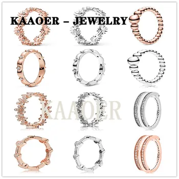 KAAOER Серебристо-розового цвета, блестящие лепестки маргаритки, любовные бобы, вращающееся кольцо love fashion, которое можно сложить и носить