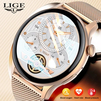 LIGE 2023 NFC Смарт-Часы Для Женщин Мужчин Bluetooth Вызов Водонепроницаемые Часы Спорт Фитнес Кислород В Крови Smartwatch Reloj Mujer Man
