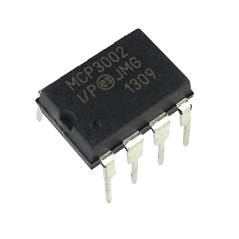 MCP3002-I/P - аналого-цифровой преобразователь, 10 бит, 200 КСП/с, одиночный, 2,7 В, 5,5 В, DIP (1 шт.)