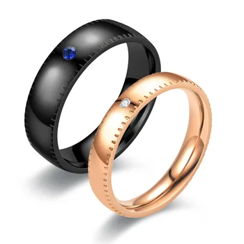 Meetvii, модные кольца для влюбленных из нержавеющей стали, Розово-черные Кольца для женщин, мужчин, пары, кольца с кристаллами CZ, Ювелирные изделия элитного бренда, Свадебный подарок