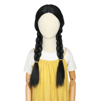 Miss U Hair Kids Черный плетеный парик Длинный прямой костюм для девочек Парик для Хэллоуина