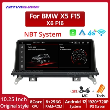 NAVIGUIDE Android 12 BT Carplay Автомобильный DVD-радио GPS Навигация Мультимедийный Плеер Для BMW X5 F15 X6 F16 2014 2015 2016 2017 NBT