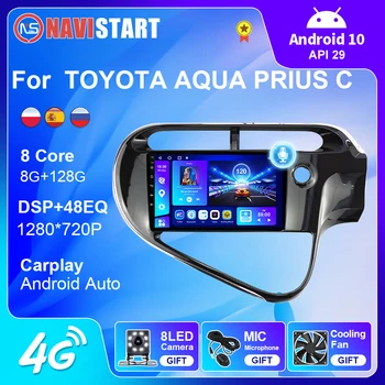 NAVISTART Автомагнитола для TOYOTA AQUA Prius C 2018-2020 Android 10 4G WIFI Android Auto Carplay GPS Навигация DVD-плеер 2 Di