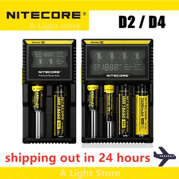 Nitecore D4 D2 Digicharger LCD Интеллектуальная схема Global Insurance литий-ионный аккумулятор 18650 14500 16340 26650 Зарядное устройство