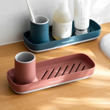 Nordic Home Tray Креативный Органайзер для ванной Комнаты Коробка для хранения зубной щетки и мыла Кухонные Принадлежности Подставка для губок Органайзер Сервировочный Поднос