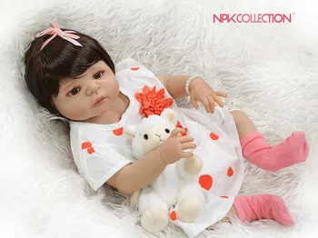 NPKCOLLECTION 56 см 0-3 м реалистичная кукла-реборн, милая девочка с загорелой кожей, силиконовые игрушки для ванны во все тело, куклы