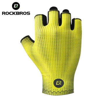 ROCKBROS Летние Велосипедные перчатки Велосипедные перчатки с полупальцами Mtb Дорожные Дышащие Велосипедные перчатки с высокой эластичностью Перчатки с короткими пальцами