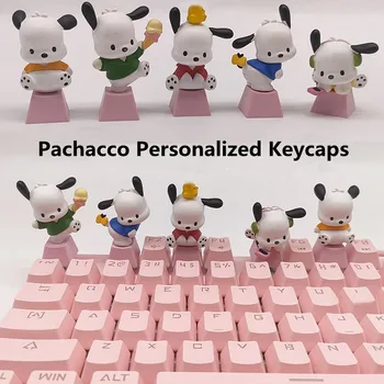 Sanrio AnimeCartoon Pachacco Новая клавиатура с клавиатурой для девочек розового цвета, милая трехмерная индивидуальность, специальная механическая клавиатура ESC