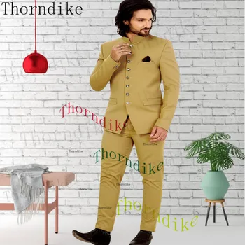 Thorndike (куртки + брюки) 2022 Affrica Новые модные мужские деловые костюмы Slim Fit /Мужской высококачественный жених Женится