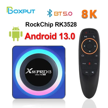 TV Box Android 13,0 Медиаплеер RK3528 Четырехъядерный 64-битный Cortex-A53 8K Видео Wifi6 BT5.0 Android 13 Телеприставка X88 Pro 13
