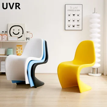 UVR Chair Высококачественное Штабелируемое кресло Panton для творческого досуга, подходящее для различных сцен, Эргономичная спинка Обеденного стула