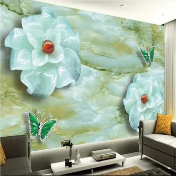 wellyu Изготовленные на заказ крупномасштабные фрески резьба по нефриту камелия бабочка нефритовый фон для телевизора нетканые обои papel de parede