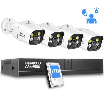 WESECUU 4-Канальный комплект POE NVR 4k система сетевых камер видеонаблюдения POE ip 4k IP-камера видеонаблюдения комплект камер видеонаблюдения