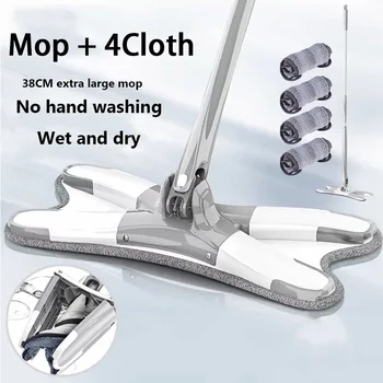 X-Type Squeeze Mop, 5 шт. многоразовых прокладок из микрофибры, Плоская швабра для пола на 360 градусов, Домашняя замена, Ручная стирка, Бытовые чистящие средства