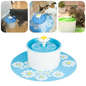 Автоматический фонтан для кошек в цветочном стиле, поилка для домашних животных, Диспенсер для воды, Фильтр, Питьевой фонтанчик для домашних кошек, собак, птиц
