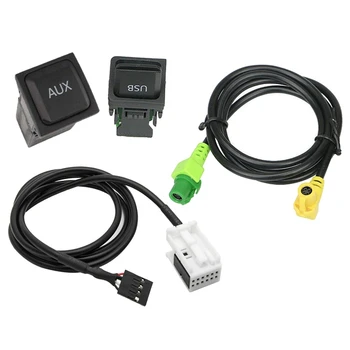 Автомобильный USB-Переключатель AUX Кабель USB Аудио Адаптер RCD510 RNS315 Для- Passat B6 B7 Golf 5 MK5 Golf 6 MK6 Jetta 5 MK5 CC