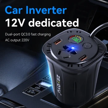 Автомобильный инвертор мощностью 120 Вт от 12 В до 110 В 220 В переменного тока Преобразователи мощности для автомобилей Автомобильное зарядное устройство Адаптер