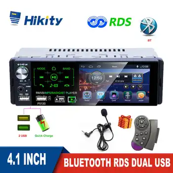 Автомобильный Стерео Hikity 1 Din Радио Bluetooth Авторадио 4,1 