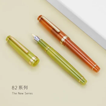 Авторучка Jinhao 82, прозрачная пластиковая вращающаяся ручка, популярное перо EF F M, Офисные школьные принадлежности для письма