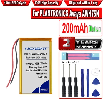 Аккумулятор HSABAT 200 мАч для Plantronics Avaya AWH75N CS70 CS70N Savi 730 Voyager Pro HD UC Pro + Bluetooth-Наушники W730 WH210