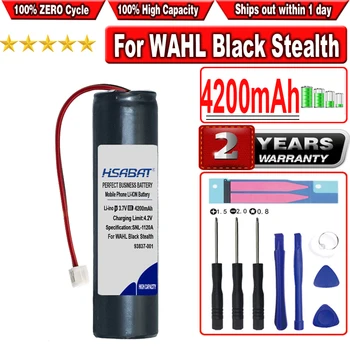 Аккумулятор HSABAT 4200mAh для WAHL Black Stealth, Хром, Беспроводной Magic Clip, Senior Cordless, Sterling 4, Аккумулятор Super Taper Cordless