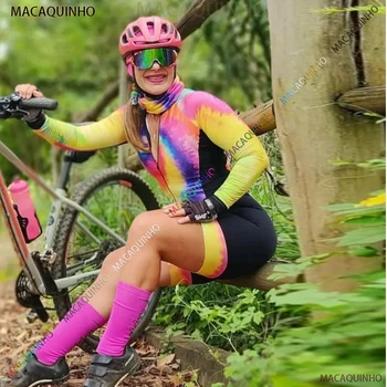 Акция Kafitt, Женская велосипедная одежда для велоспорта с обезьяной, одежда для фитнеса, Летняя солнцезащитная одежда с длинным рукавом, облегающий комбинезон из лайкры