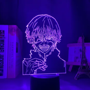Аниме 3d лампа Tokyo Ghoul Ken Kaneki для декора спальни, ночник, классный подарок на День рождения, Акриловый светодиодный ночник Tokyo Ghoul