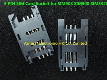 Бесплатная доставка!   50шт 6-контактных разъемов для SIM-карт GSM 3G для SIM908 SIM900 SIM5320