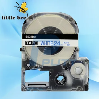 Бесплатная доставочная лента 24 мм синего цвета на белом SS24BW/LC-6WLN, совместимая с этикеточной лентой Epson/kingjim для принтеров tepra и labelworks