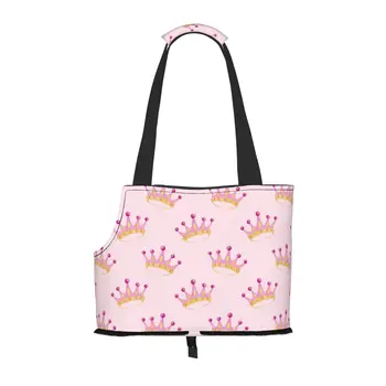 Бесшовная сумка-переноска для собак Crown с карманом и страховочным тросом, мягкая сумка-переноска для маленьких собак для домашних животных, сумка-тоут для покупок на открытом воздухе