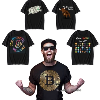 Биткойн, криптовалюта, Финансовая революция, новинка, мужская хлопковая футболка большого размера, забавные футболки