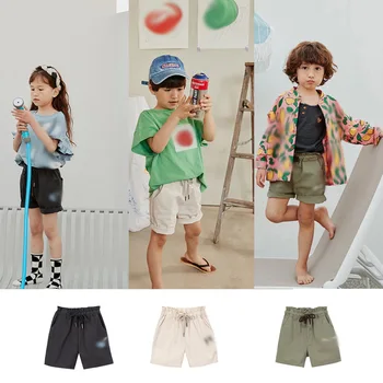 Брюки для мальчиков 2022, Новые Летние Джинсы корейского бренда, Брюки-карго до колена для маленьких девочек, хлопковые шорты с героями мультфильмов, одежда для малышей, Детская одежда