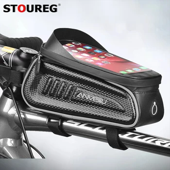 Велосипедная сумка с сенсорным экраном 6,5 дюйма, водонепроницаемая рама, велосипедная передняя труба, Сумка для шоссейного велосипеда MTB, чехол для телефона, аксессуары для велосипеда