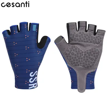 Велосипедные Перчатки CESANTI Унисекс, летние аксессуары для велосипеда с полупальцами, синие