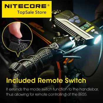 Велосипедный фонарик NITECORE BR35 1800 люмен Мощный передний ближний двухлучевой фонарь для верховой езды USB зарядка от аккумулятора емкостью 6800 мАч
