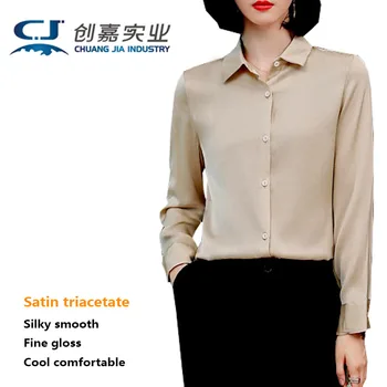 Весенне-летняя женская рубашка с длинными рукавами из атласного триацетата, простой квадратный гладкий топ большого размера, топ 3XL, бесплатная доставка