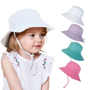 Весенне-летняя солнцезащитная шляпа для мальчиков / девочек 0-8 лет, Дышащая быстросохнущая пляжная шляпа для детей, Солнцезащитный крем, Регулируемая кепка рыбака