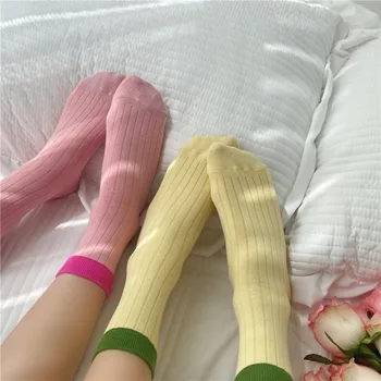 Весенние спортивные женские короткие носки в тон, модные хлопчатобумажные носки в полоску, удобные простые художественные носки для хипстеров