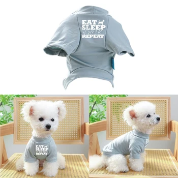 Весенняя футболка для собак Для использования в помещении и на открытом воздухе Легкая толстовка Летняя и весенняя одежда для пеших прогулок
