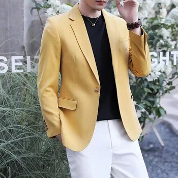 Весна 2023, новый повседневный пиджак, деловой мужской пиджак, модный мужской костюм S-5XL в натуральную величину