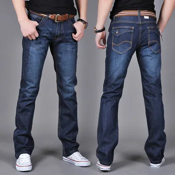 Весна Лето 2023, новые мужские хлопчатобумажные эластичные узкие джинсы, универсальные деловые брюки, свободные прямые мужские длинные брюки
