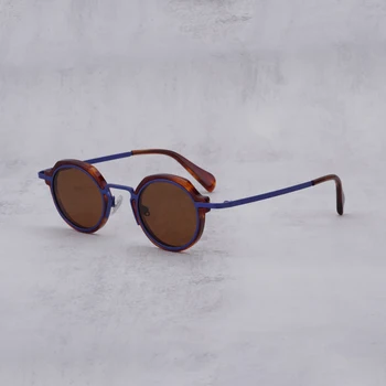 Винтажные Солнцезащитные очки в японском стиле, мужские Классические ретро Брендовые Дизайнерские Солнцезащитные Очки для вождения на открытом воздухе, круглые ацетатные женские солнцезащитные очки по рецепту
