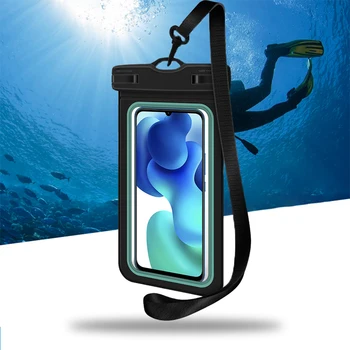Водонепроницаемая сумка для телефона Прозрачный сенсорный экран Плавание на вынос Дайвинг Дрейфующий Горячий Источник Непромокаемый чехол-держатель для телефона 7,2 Дюйма