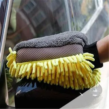 Водонепроницаемые перчатки из микрофибры и синели для автомойки, толстая рукавица для чистки автомобиля, Восковая щетка для детализации, Двусторонняя перчатка для ухода за автомобилем