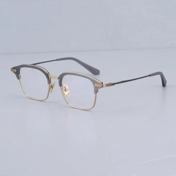 Высококачественные квадратные оправы для очков из чистого титана, мужские модные Классические дизайнерские очки, Черные, серебряные очки по рецепту