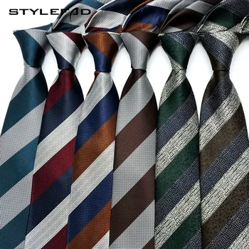 Высококачественный галстук мужской Корейский деловой Британский винтажный костюм в полоску Шириной 8 см Профессиональное вечернее платье ручной работы