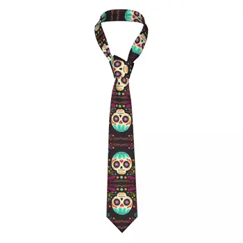 Галстук с черепом Dia De Muertos для мужчин и женщин, галстук-бабочка, аксессуары для одежды