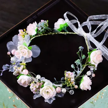Головной убор с цветочной короной и гирляндой Тонкой работы и красивой формы Можно использовать для аксессуаров для платья невесты
