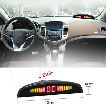 Датчик парковки автомобиля 4 датчика Резервный радар-детектор Система светодиодного мониторинга Автомобильный дисплей Новый стиль