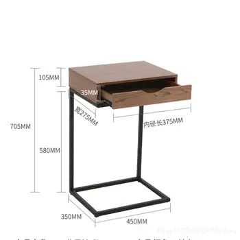 Деревянный приставной столик в скандинавском стиле, диван, угловой столик из черного орехового металла, легкая роскошная круглая ткань, Простая сумка для хранения, Маленький журнальный столик